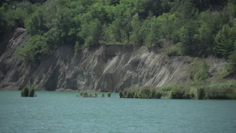 beautiful blue water lake in summer