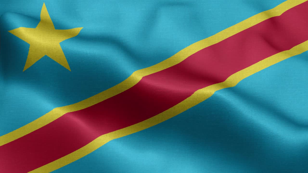 ondeando lazo 4k bandera nacional de la república democrática del congo