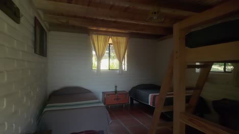 rustic bedroom with two twin beds