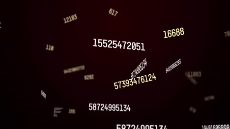 animation of numbers changing and data processing over black background