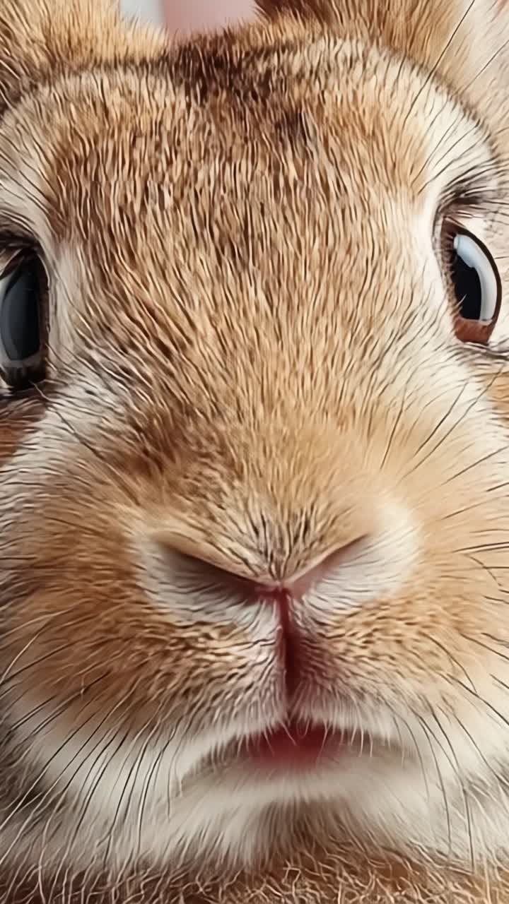 Close-Up of a Rabbit's Face Capturing Its Adorable Details and Unique Expressions in Two Captivating Frames