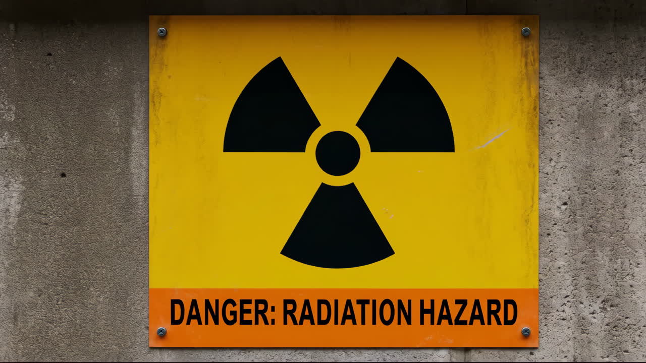 Danger Radiation Hazard Sign on a Wall