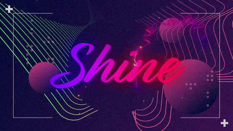 Animation-of-shine-text-over-colorful-lines-and-shapes