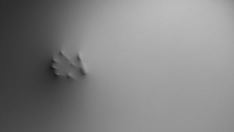 a scary silhouette of a woman appears from the white wall