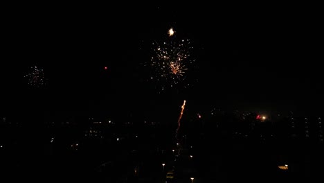 explosive burst of colorful fireworks in the night sky