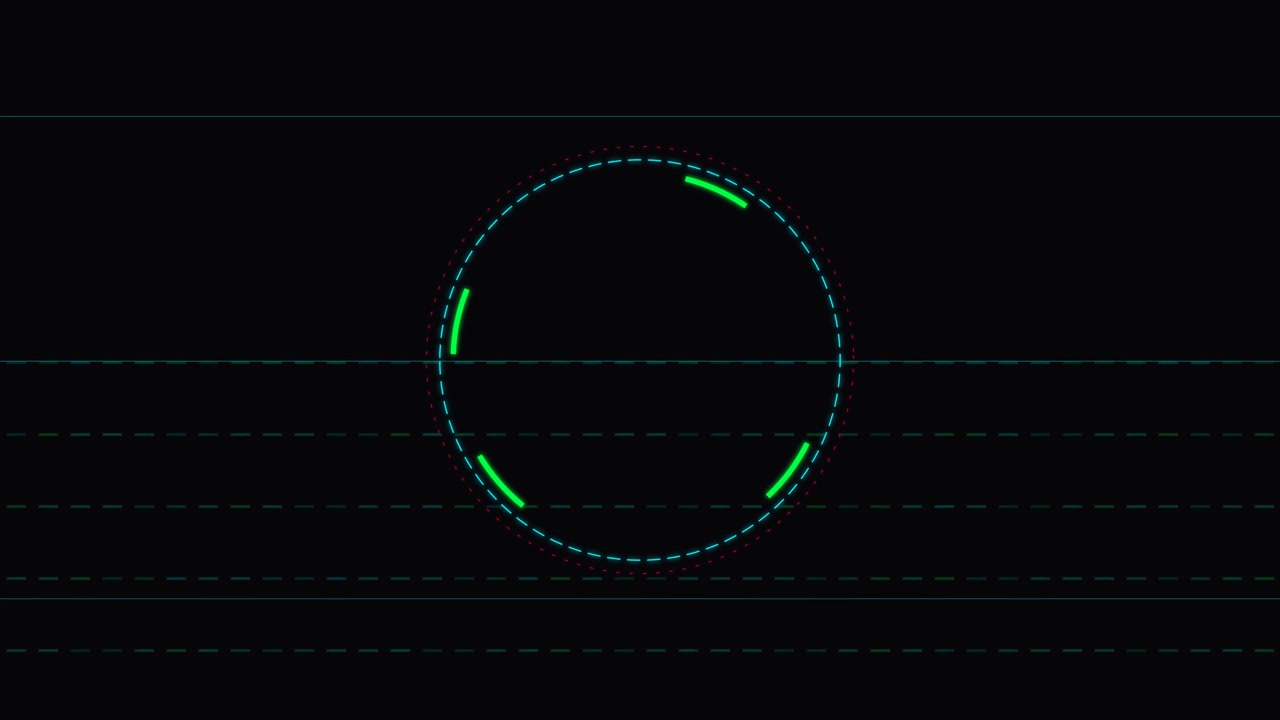 Abstract Digital Loading Circle Animation with Glitch Effects