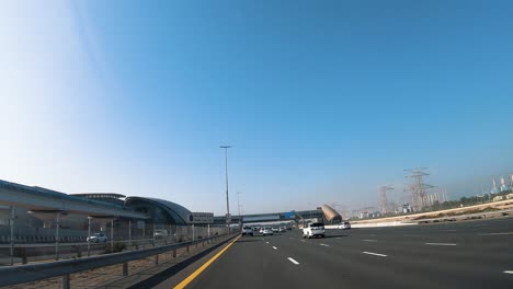 driving on a highway front window timelapse