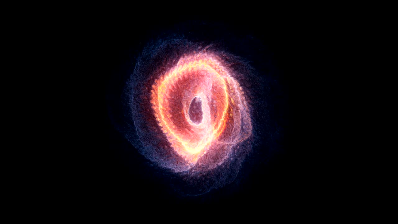 Rotating abstract sphere in space, 3d rendering