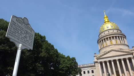 establishing shot of the capital building in charleston west virginia 1