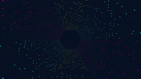 Hexágonos-De-Movimiento-Con-Puntos-Y-Líneas-De-Arco-Iris