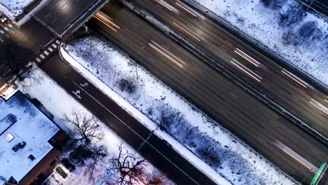 aerial hyperlapse - downtown minneapolis & rush hour traffic
