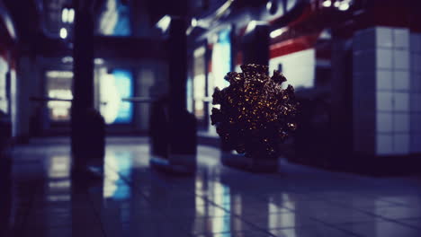 virus lurking in the dark corners of an empty subway station at night