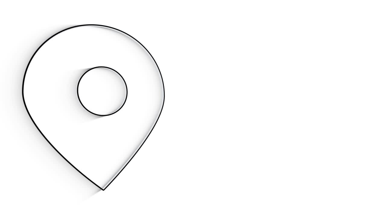 анимация местоположения 3d-иконки на белом фоне.