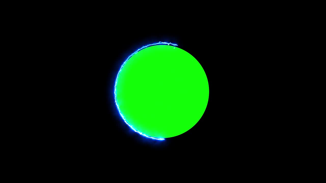 luz de neón brillante alrededor de la forma redonda verde. animación de luz de neon brillante con pantalla verde.