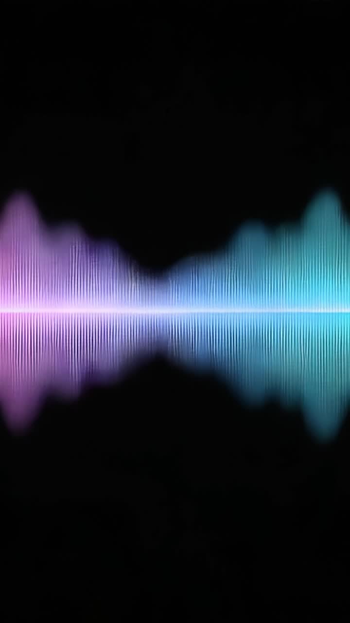 Dynamic Energy of Sound Waves: A Visual Spectrum Displaying the Rhythm and Cadence of Audio in Vibrant Colors Against a Dark Background