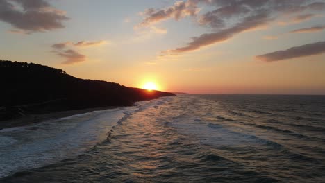 sunset sea aerial view