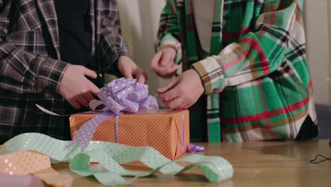 gift wrapping together