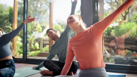 yoga class in a cozy home studio