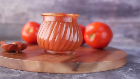 homemade tomato sauce in a glass jar