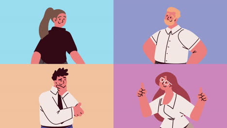 elegant business persons characters animation