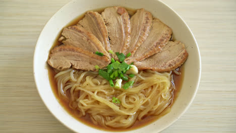 duck noodles with stewed duck soup - asian food style