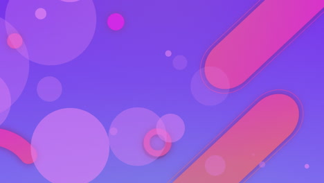 animación de tubos y círculos rosados sobre fondo violeta