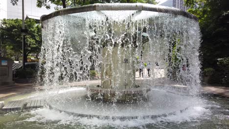 exhibición de fuente redonda pública en el centro de hong kong