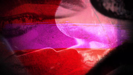 animación de varios labios en un fondo colorido