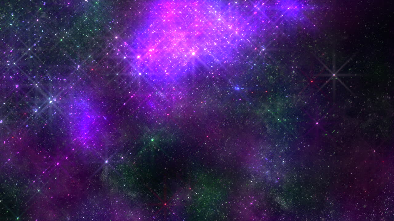 Mistica nebulosa viola e blu con sfondo stellato