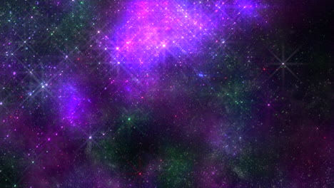 mystical purple and blue nebula with starry background