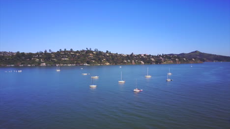 aerial footage of the beautiful sausalito city of san francisco bay area california usa