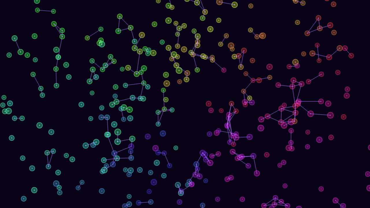 어두운 공간에서 선을 연결하는 미래형 점