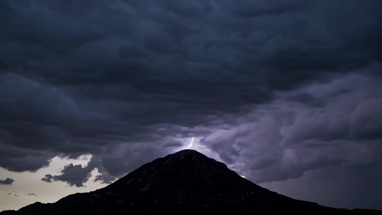 Stormy Mountain Landscape with Lightning