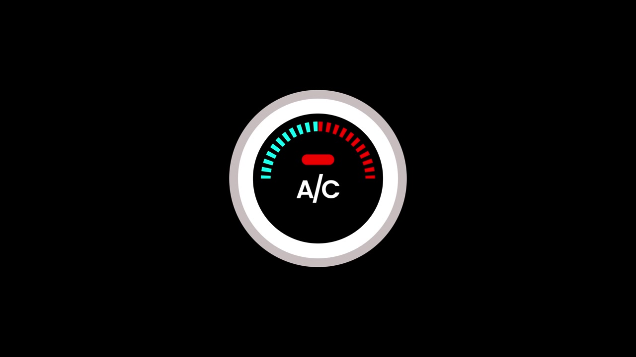 Circular dial with a segmented indicator ring icon animation isolated on black background