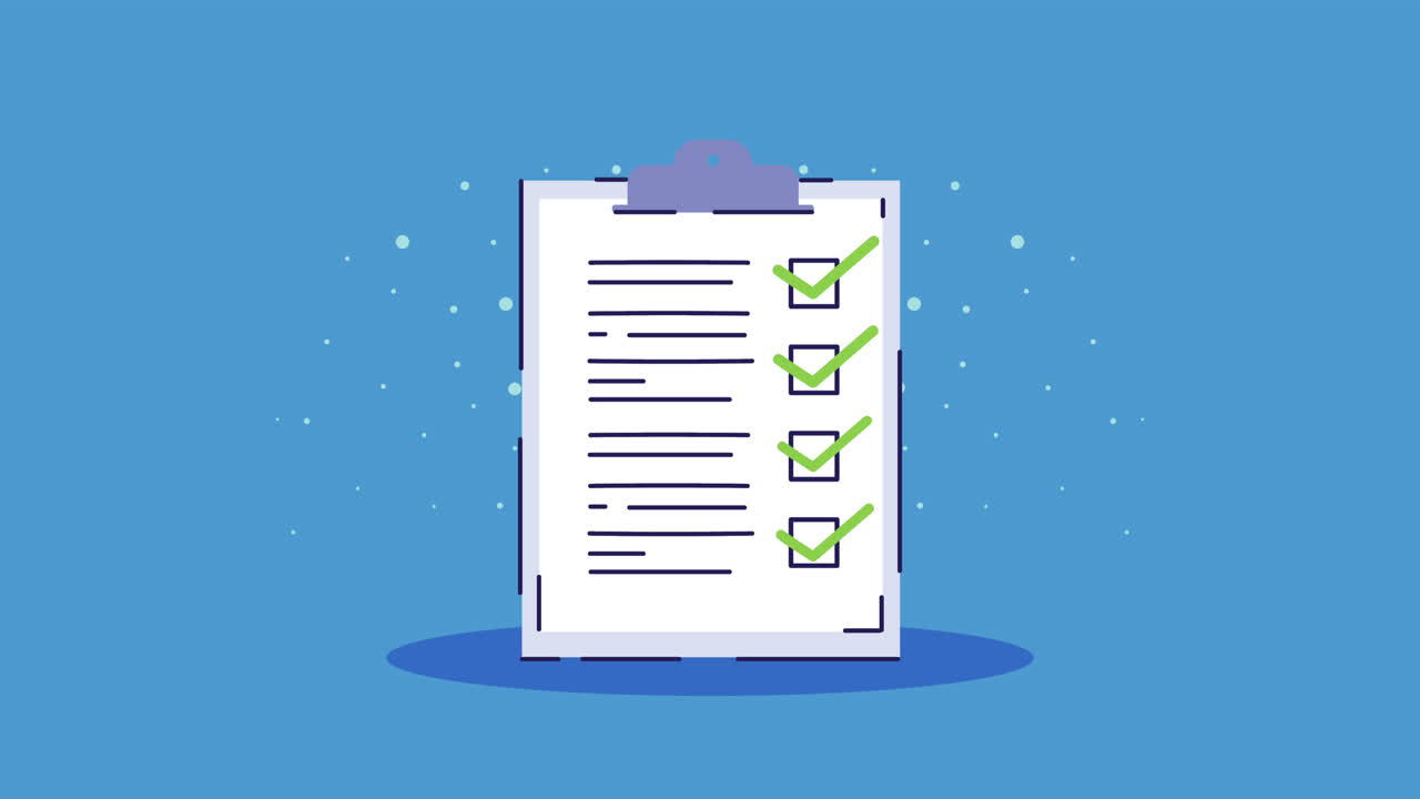 checklist clipboard document format animation
