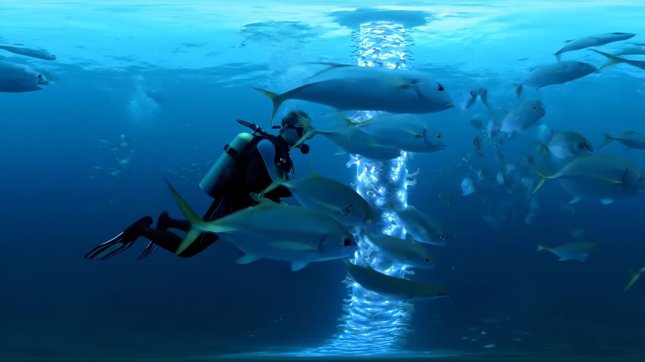 Scuba diving with fish