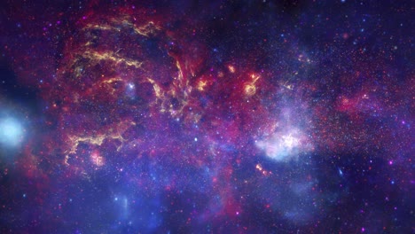 volando a través del espacio colorido