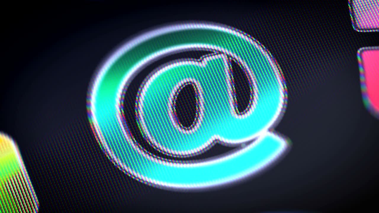 E-mail icon on the screen. Looping.