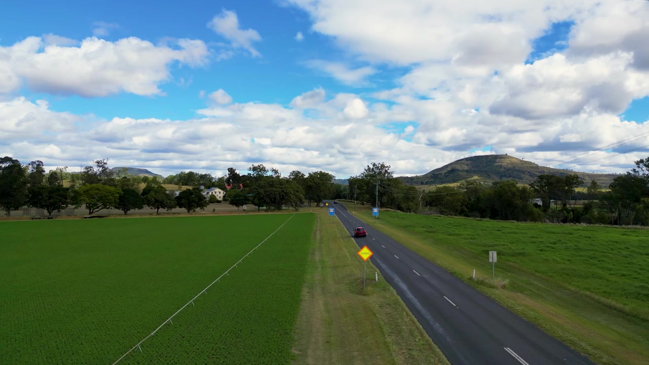 A drone reveals the small Australian town of Ma Ma Creek in the Lockyer Valley