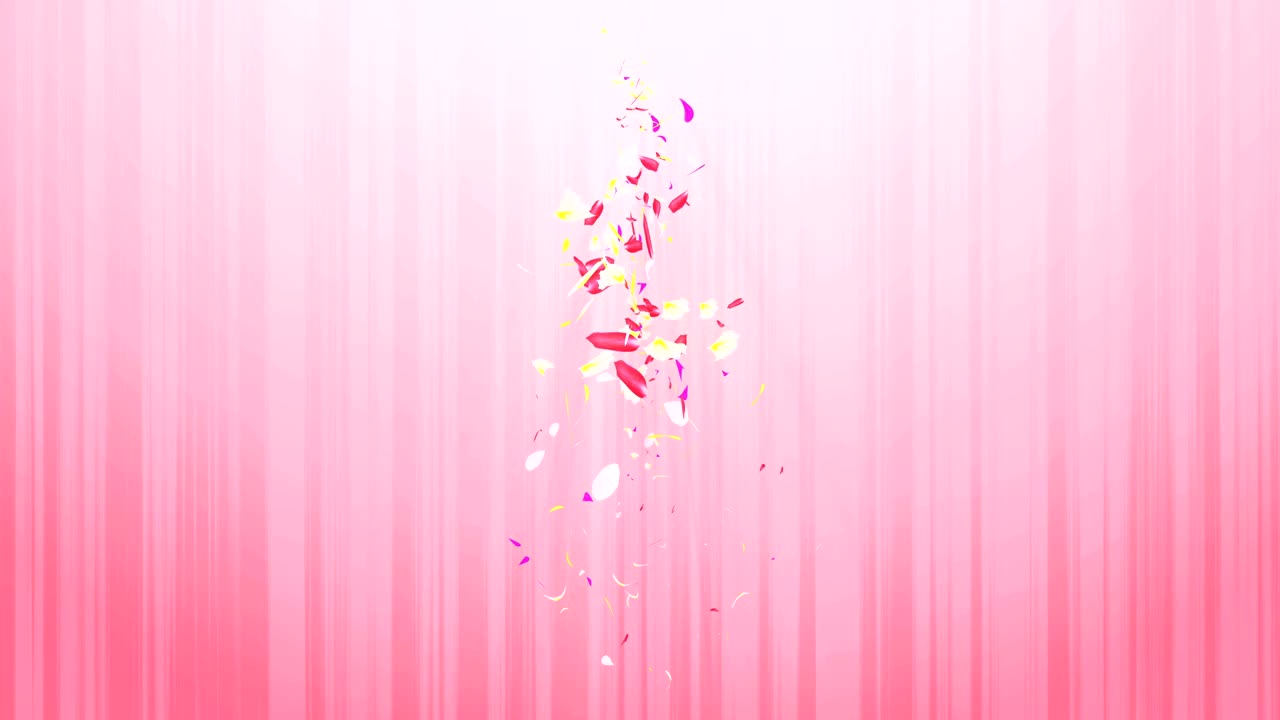 화려한 잎자루, 나선형 반이는 꽃잎, 꽃 모양, 예쁜 춤추는 꽃잎, 회전하는 꽃잎에서 소용돌이, 추상적인 루프 애니메이션.