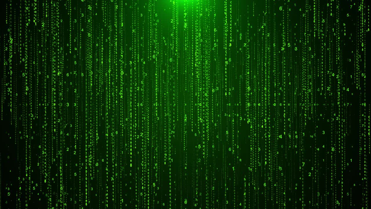 Vliegende deeltjes groene abstracte achtergrond deeltjes innovatieve natuurlijke achtergrond digitaal gloeiend