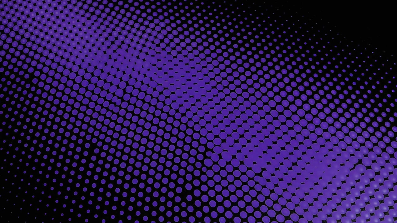 Abstract Purple Dot Pattern Moving Across Dark Background