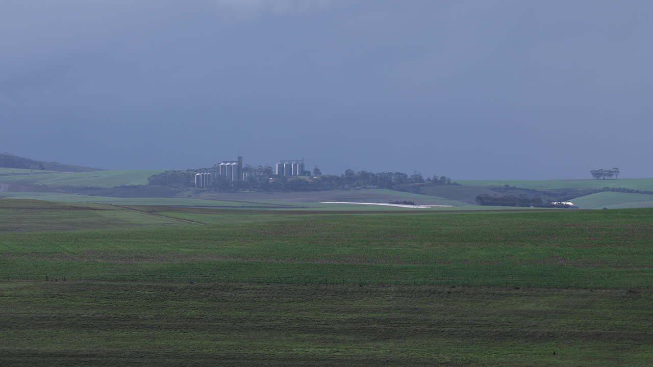 Grain silos in South Africa after winter rain