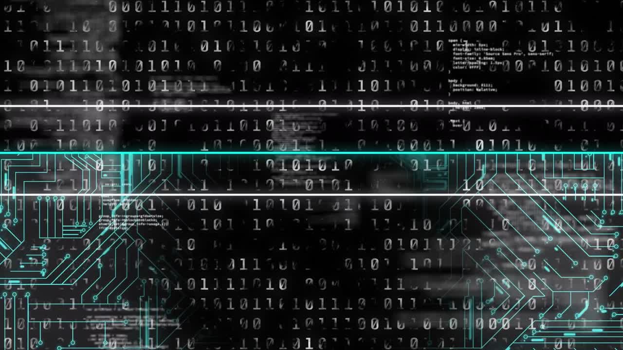 animación de codificación binaria y procesamiento de datos