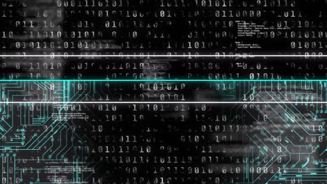 animation of binary coding and data processing