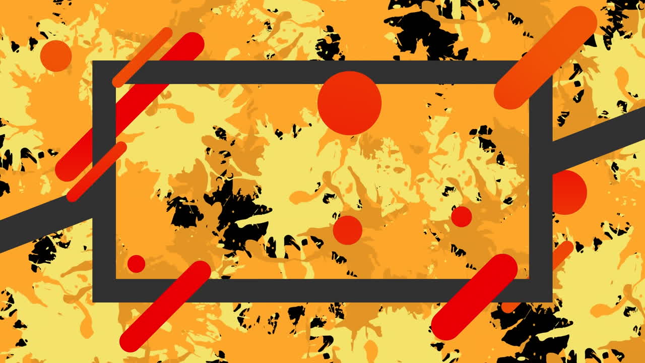 오렌지색 배경 위에 오렌지색 기하학적 모양의 애니메이션