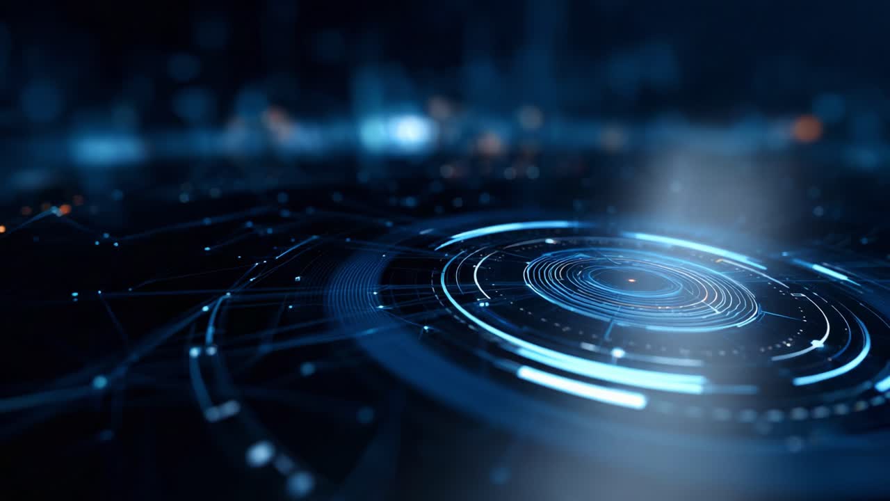 A mesmerizing visual representation of interconnected digital circuits and data flow, showcasing a futuristic and high-tech aesthetic with vibrant blue tones