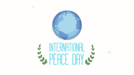 lettere della giornata internazionale della pace con il pianeta terra e la ghirlanda