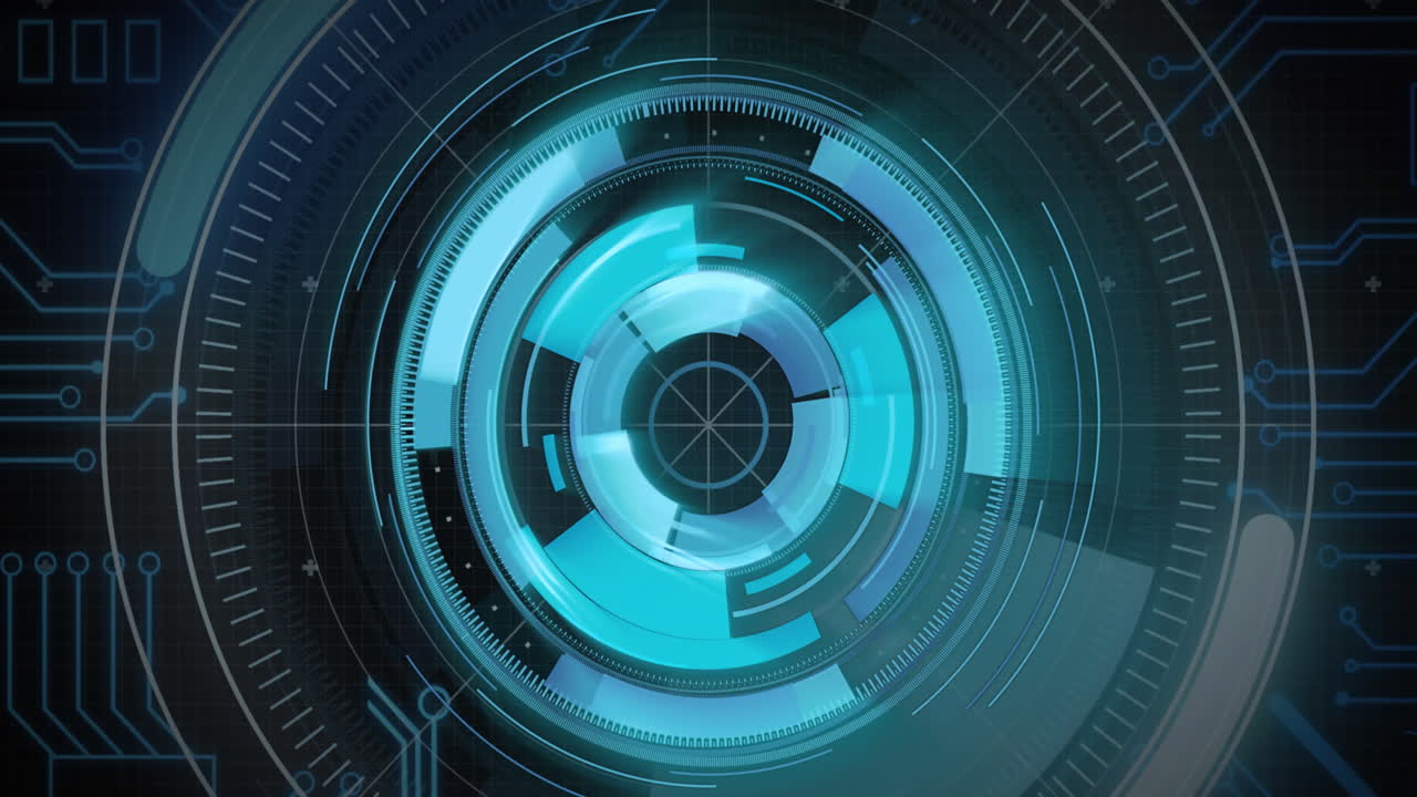 Animation of scope scanning, data processing over computer circuit board