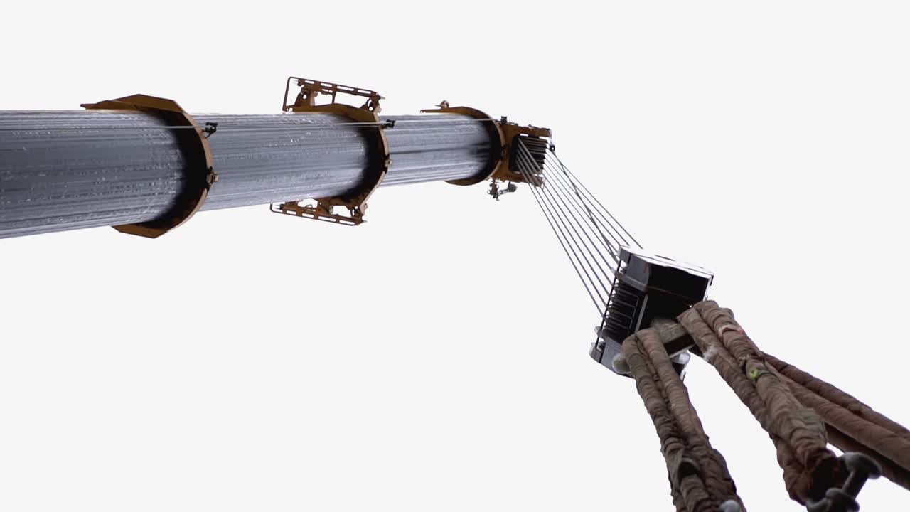 mecanismo de elevación de la grúa en primer plano